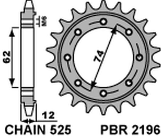 PBR gear wheel 2196 22 18NC (09-13, 12)